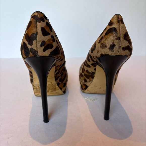 Steve Madden Women's Brown Tan Leopard High Heels Size 8M Bevv-L - Picture 6 of 8